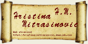 Hristina Mitrašinović vizit kartica